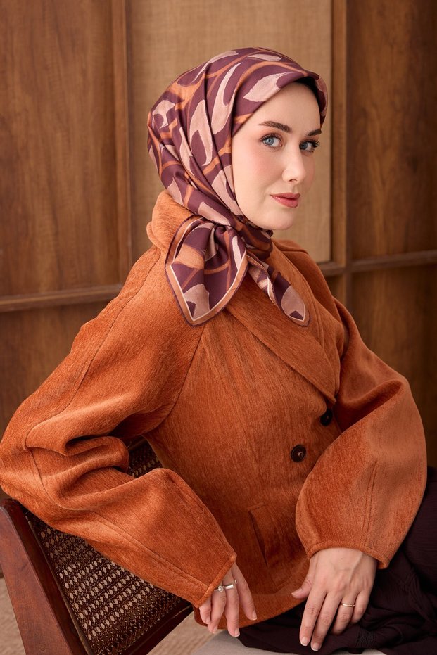 Twill Silk Scarf Aurelia Burgundy