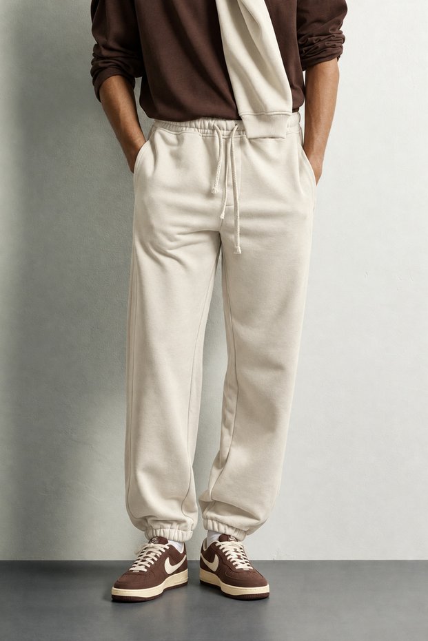 Elastic Cuffed Baggy Fit 3 Thread Sweatpants