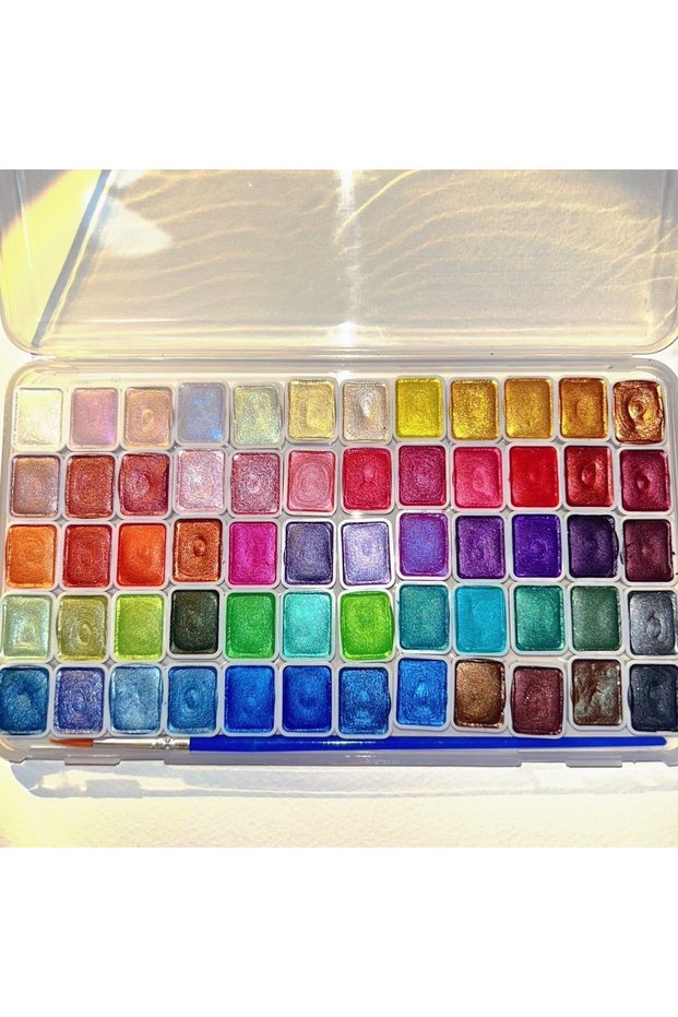 60 Color B Metallic Watercolor Paint Set-Portable,Lightweight, High Solid Pigment, Starry Shades - I