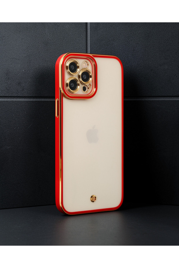 Apple iPhone 12 Pro Case Liva Lens Silicone - Red