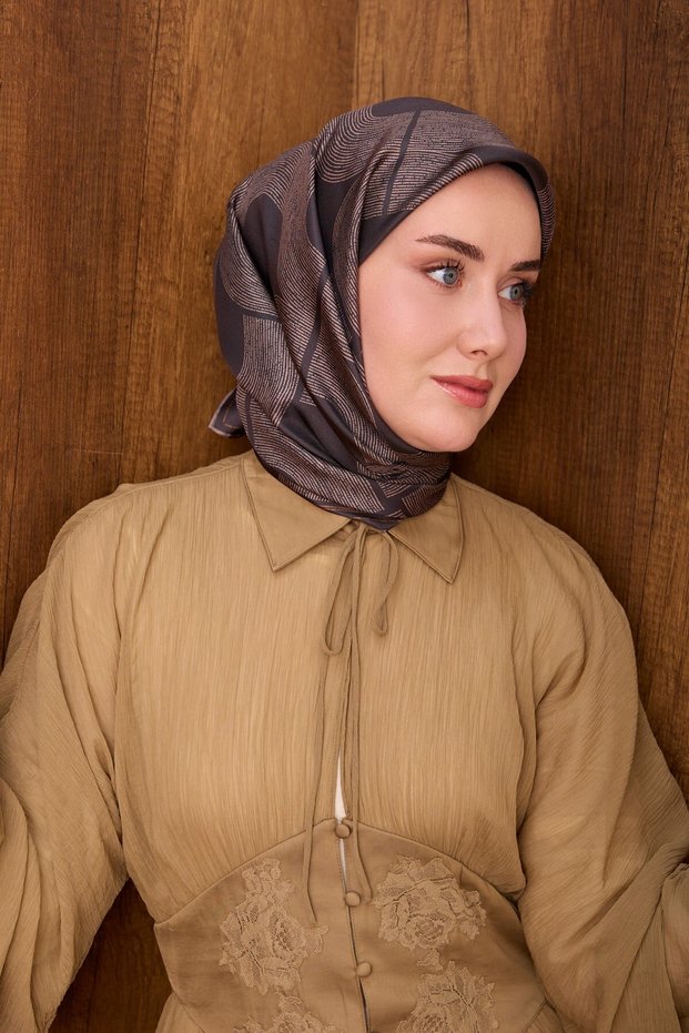 Twill Silk Scarf Vega Smoked