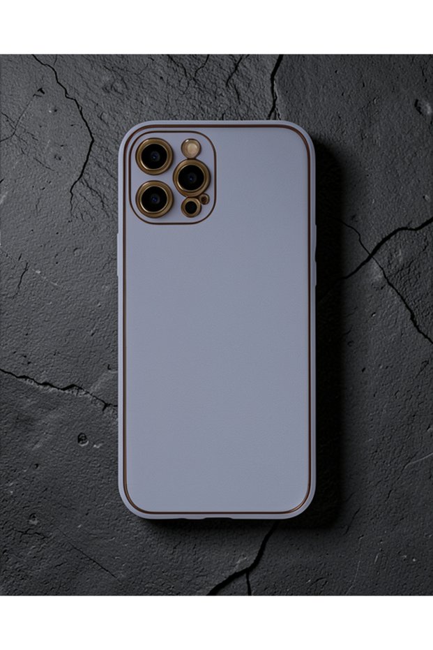 Apple iPhone 12 Pro Case Coco Leather Silicone Cover - Light Lilac