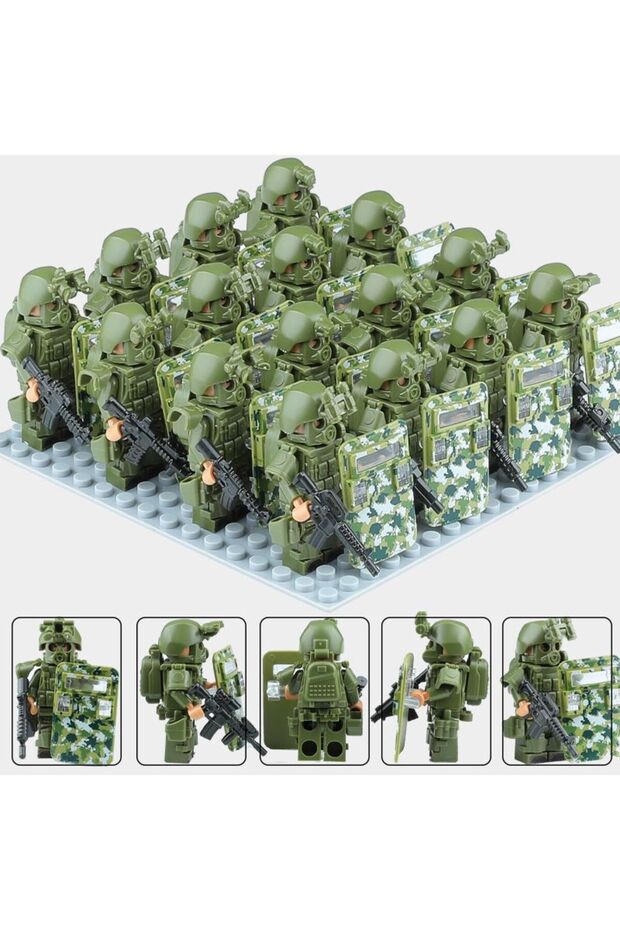 18 pcs-4 MOC piece building block reloading special forces ghost swat doll DIY assembling mini human