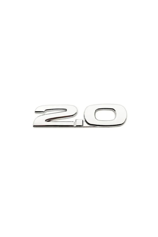 2.0 Silver 3D Metal 2.0 2.5 Letters Car Fender Emblem Rear Trunk Badge Sticker For Mazda 3 6 Axela C