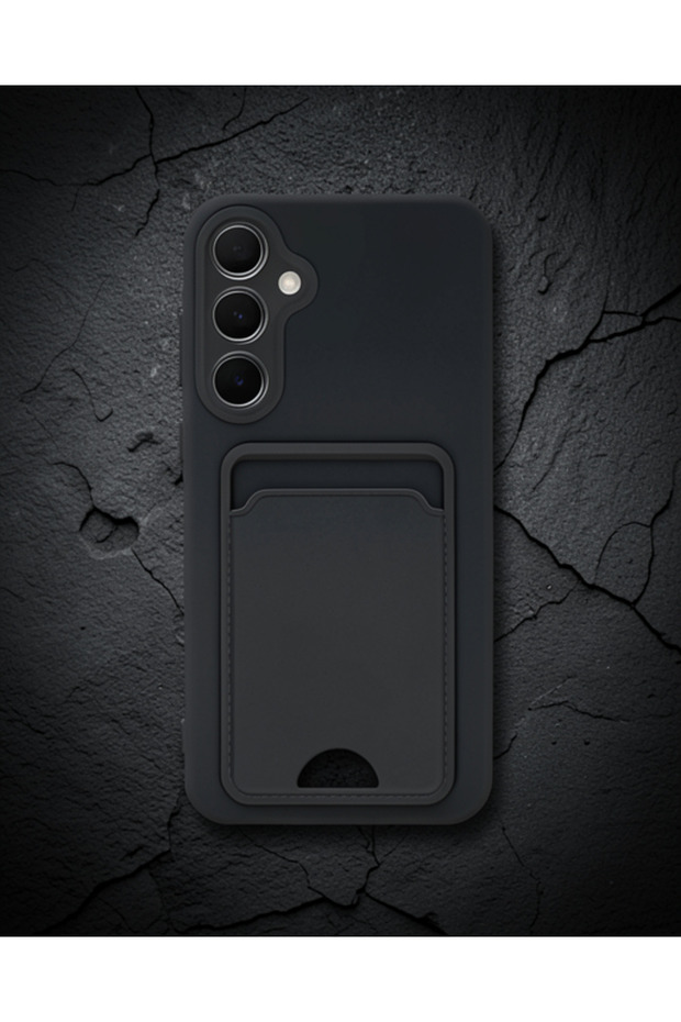 Samsung Galaxy A35 5g Case Kelvin Silicone with Business Card Holder - Black