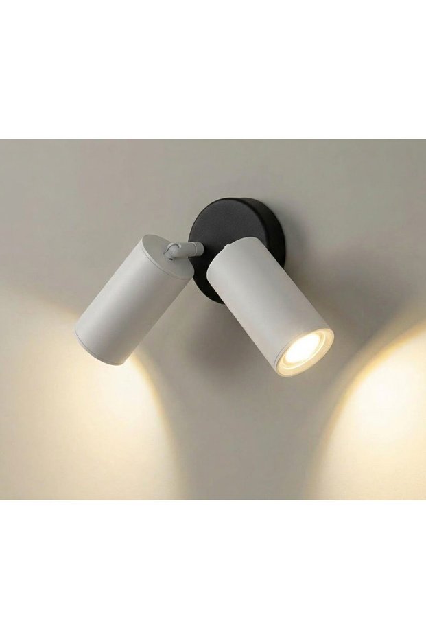 Modern Room, Living Room, Bathroom Black Base White Head Metal Wall Led Sconce Spotlight (Bulb Included)
