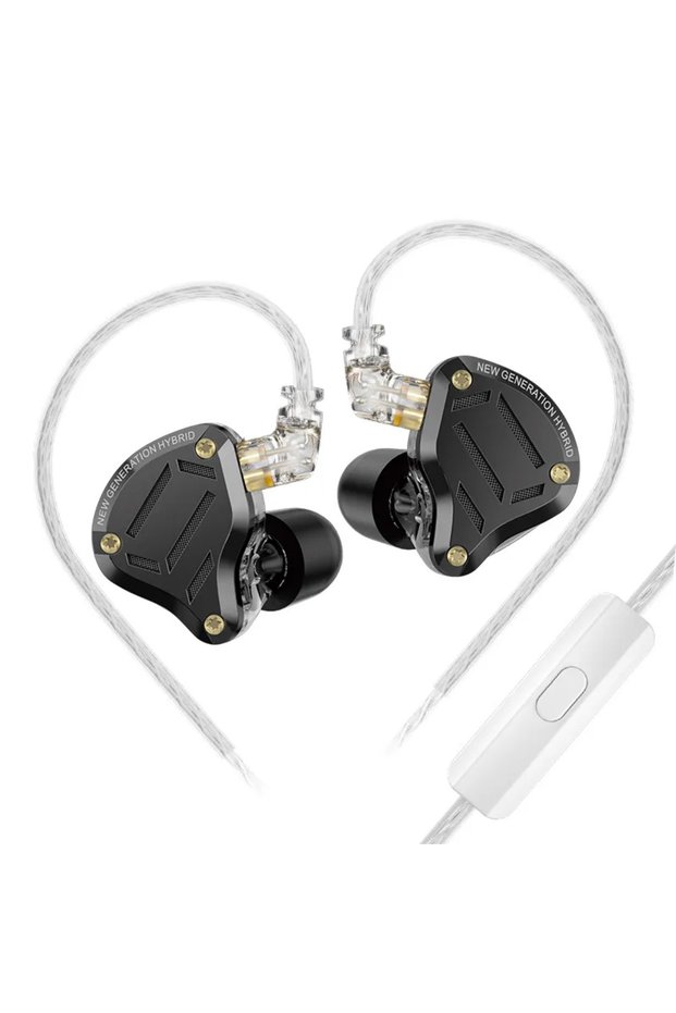 black with mic KZ ZS10 Pro 2 HIFI Metal Earphone In Ear Bass Earbud 4-Level Tuning Switch Headphone