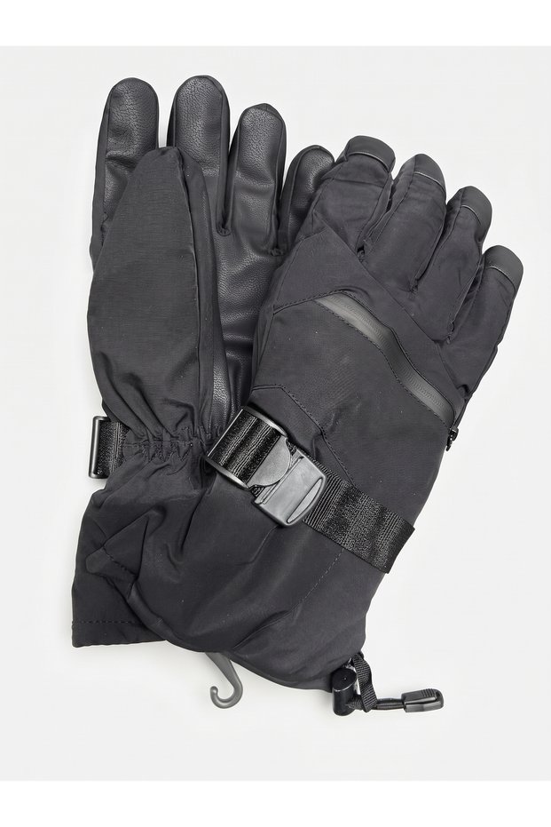 Men's Black - White - Navy Blue Ski and Snowboard Snow Gloves, Waterproof Touchscreen Winter Gloves