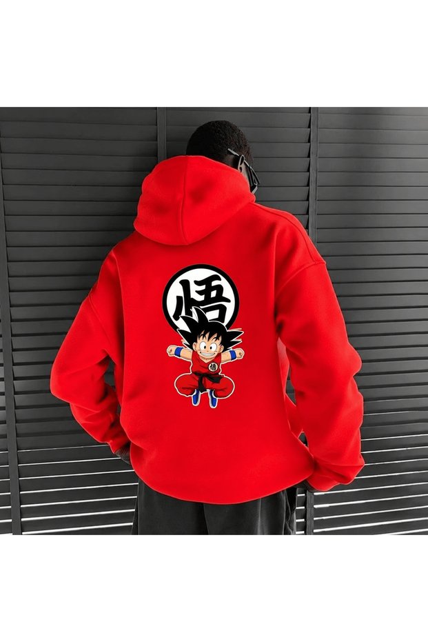 Dragon Ball Printed Cotton 3 Thread Threaded Oversize Sweatshirt