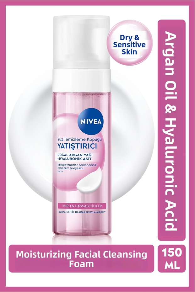 Soothing Facial Cleansing Foam 150ml, Dry and Sensitive Skin, Argan Oil, Hyaluronic Acid