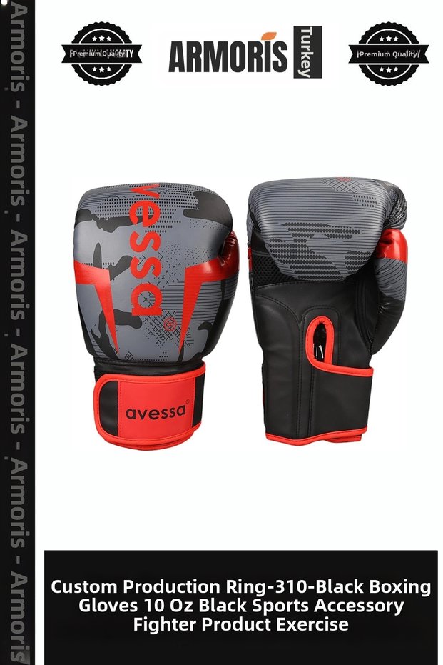 Special Production Ri̇ng-310-Black Boxing Gloves 10 oz Black Sports Accessory Fighter Product Exercise