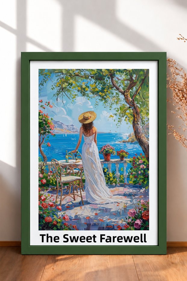Il Dolce Far Niente Written Terasta Women Framed Painting Italy Poster Wall Decor Itp051