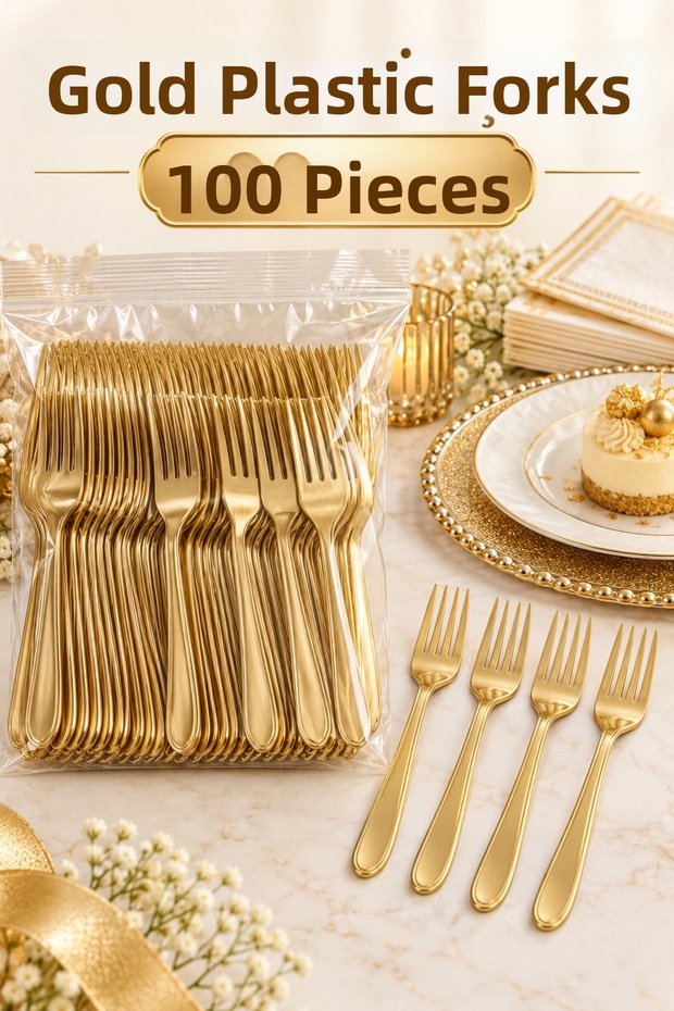 Gold Fork 100Pcs