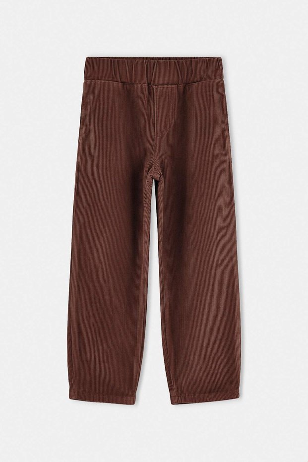 Brown Plain Woven Trousers Tkdaw27Pl00021