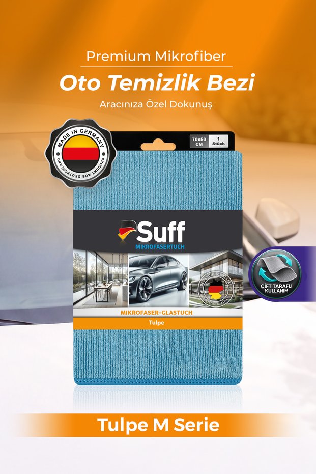 Tulpe m Series Car Windshield Cleaning Cloth 70X50 cm Blue Double-Sided Use Leaves No Marks or Hairs Microfiber Cloth
