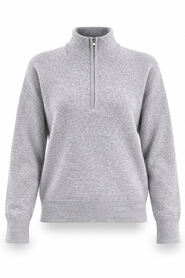 Gray Half-Zip Sweater 261079