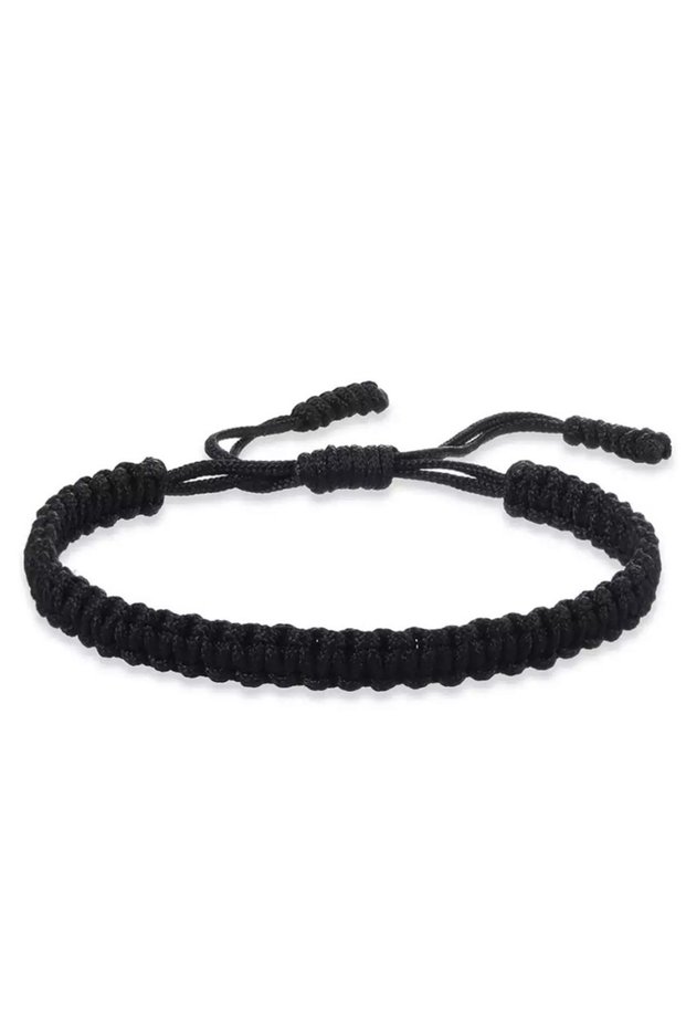black Handmade Braid String Bracelets Red Black Buddhist Tibetan Woven Rope Good Luck Amulet Bracele