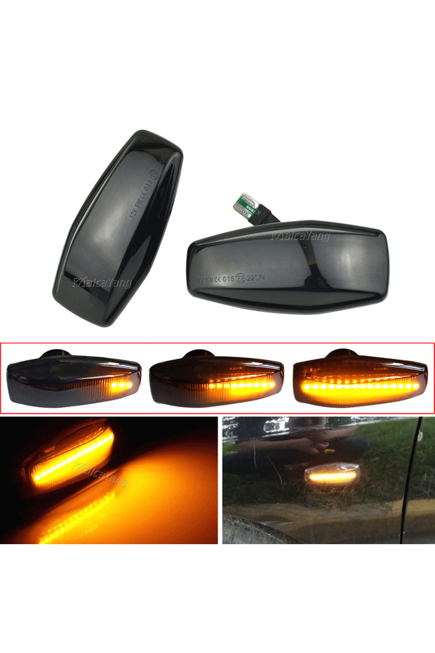Dynamic Smoked Black A Pair Dynamic Blinker LED Light Side Marker For Hyundai Tucson Terracan Coupe