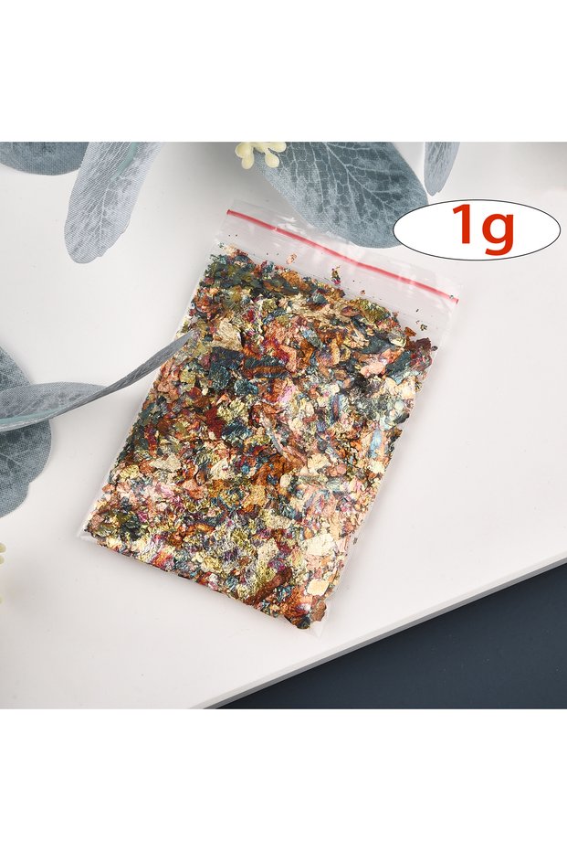 1g colorful 1/2/3/5/10g Imitation Gold Sliver Copper Foil Sequins Glitter Craft Leaf Flake Sheet Shi