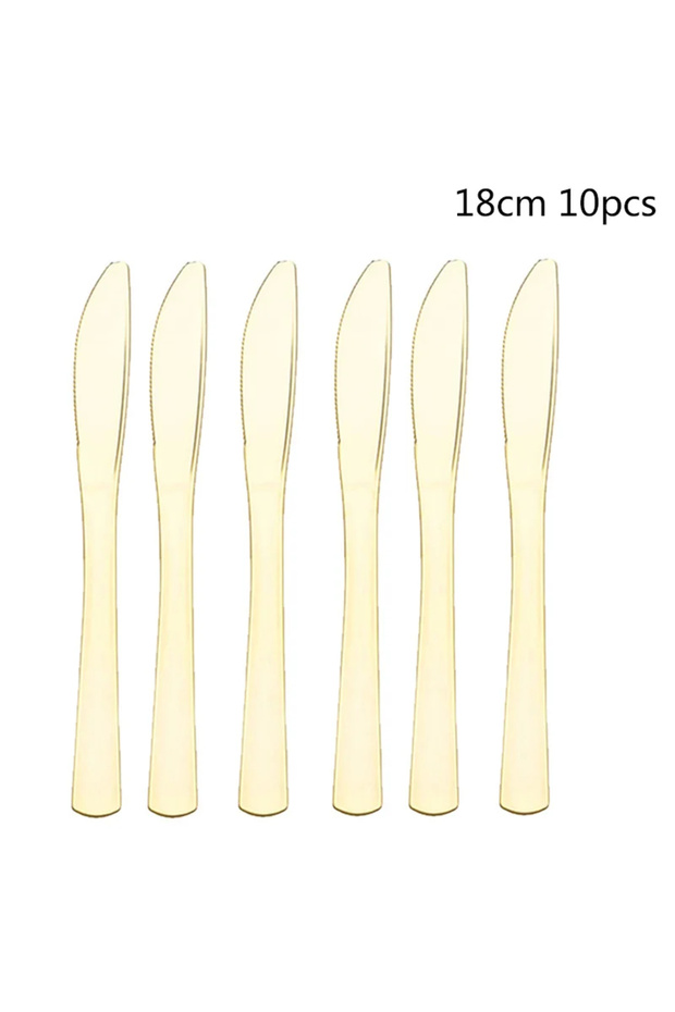 10pcs knife Blue Black Gold Party Decorations Blue and Gold Disposable Tableware Set Paper Plates Cu