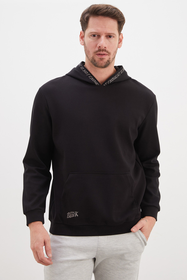 Printed Hooded Kangaroo Pocket Sweatshirt