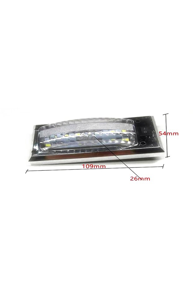 Silver LED 12V-24V Panel Light Car Interior Reading Lamp High Brightness Cabin Lights for Van Truck