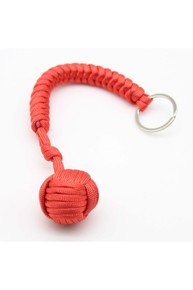 Red Outdoor Security Protection Black Monkey Fist Steel Ball for Girl Bearing Self Defense Lanyard S