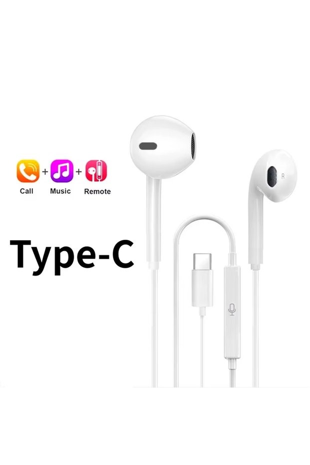 Type C TypeC Wired Headphone For Mobile Phone Redmi Xiaomi 17 15 14 13 12 3.5MM Earphone For Huawei
