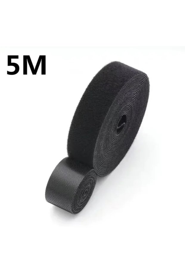 Black-5m 1/5M Cable Organizer Cable Management Wire Winder Tape Earphone Mouse Cord Management Ties