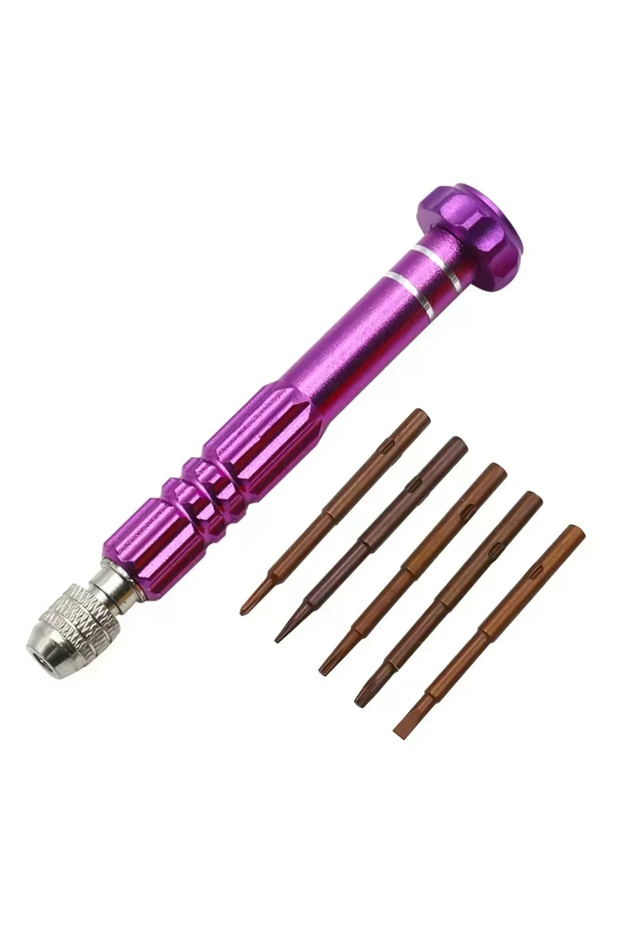 Purple 5 in 1 Multi-Function Screwdriver Set Mobile Phone Watch Glasses Disassembly Tool Notebook Wa