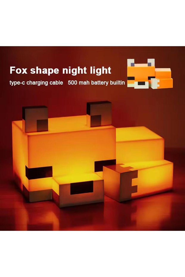 FOX Game Cute Fox Night Light Soft Orange Glow Officially Licensed Decor And Desk Lamp For Gaming Ro