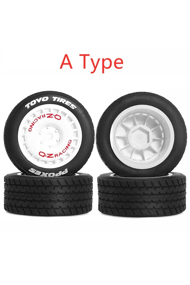 A 4PCS 60mm RC Wheels Tires, Rubber Tires for Tamiya M Chassis, Upgrade Parts for MJX 14303 14304