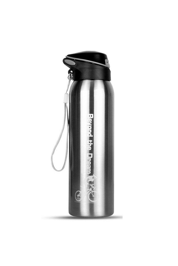 Sliver 500ML Outdoor Sport Bicycle Water Bottle Vacuum Stainless Steel Cycling Water Cup Thermo Drin