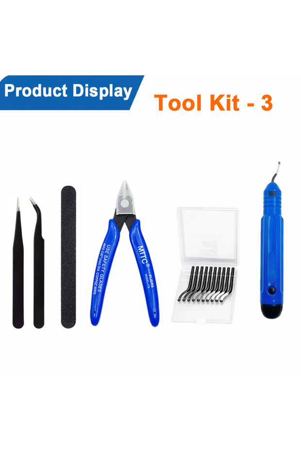 Tool Kit - 3 3D Printer Tools Kit Nozzle Cleaning Tools Removal Scrapers Files Brushes Wire Cutter E