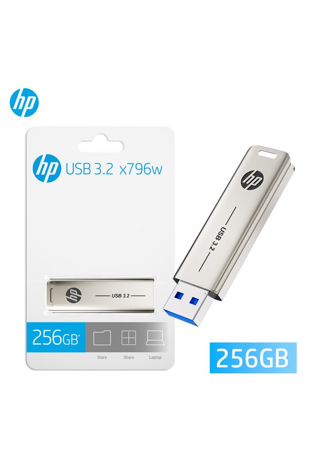 HP 256GB HP Flash Drive USB3.2 Disk 32GB 64GB 128GB 256GB High Speed External Storage Metal Pen Driv