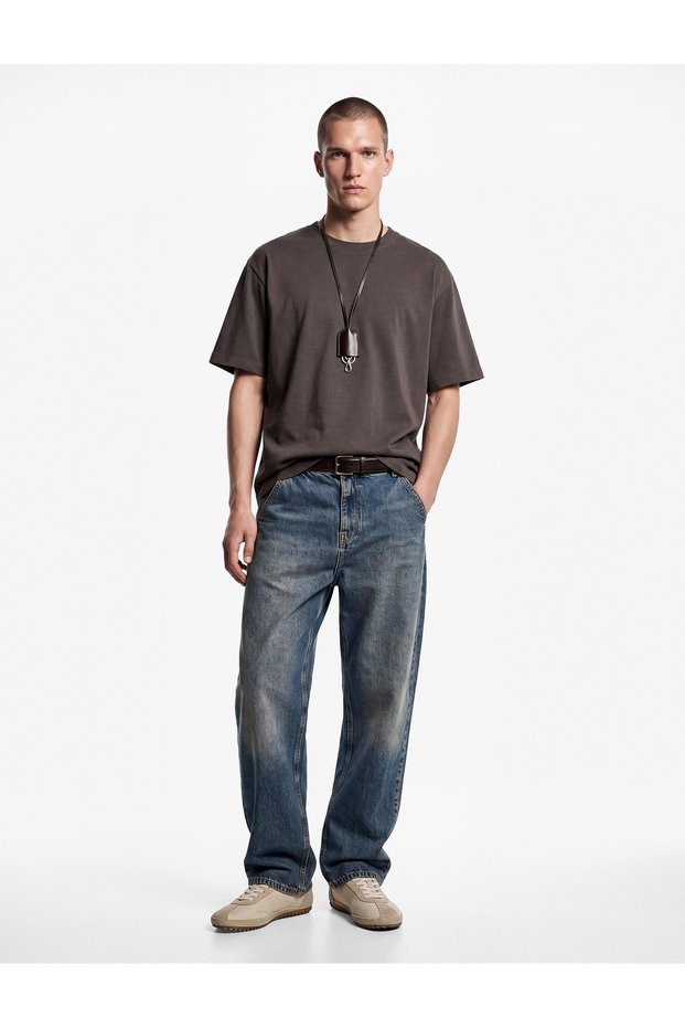 Regular Fit Normal Waist Cotton Skater Jean Trousers