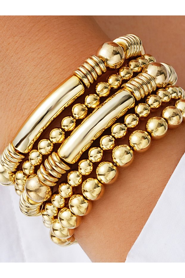 AYAGold5 7pcs Vintage Minimalist Beaded Bracelet Set For Women Fashion Elegant Handmade Bracelets Da
