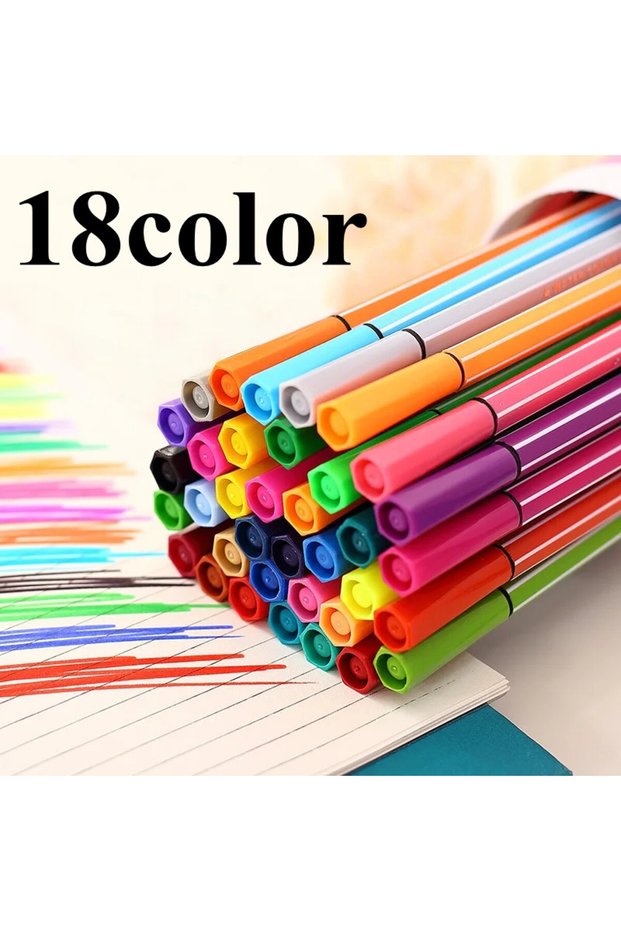18 color Fancy 12/18/24/36 Colors Washable Colored Pen Painting Marker Artist Drawing Set Student Ar