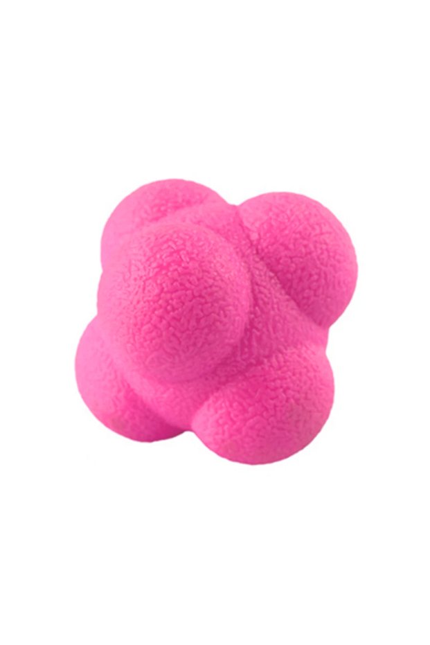 Pink Hexagon Reaction Ball Agility Training Ball for Basketball Football Adult Coordination Reflex S