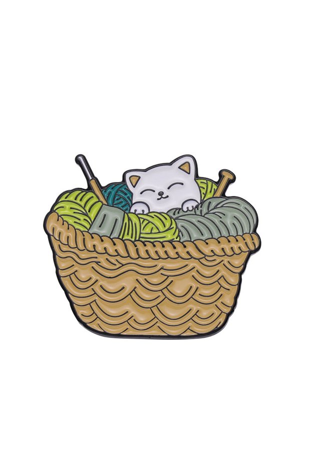 XZ9280 Environmental Protection Of Yarn Enamel Pins Custom Handmade With Love Knit Happens Brooches
