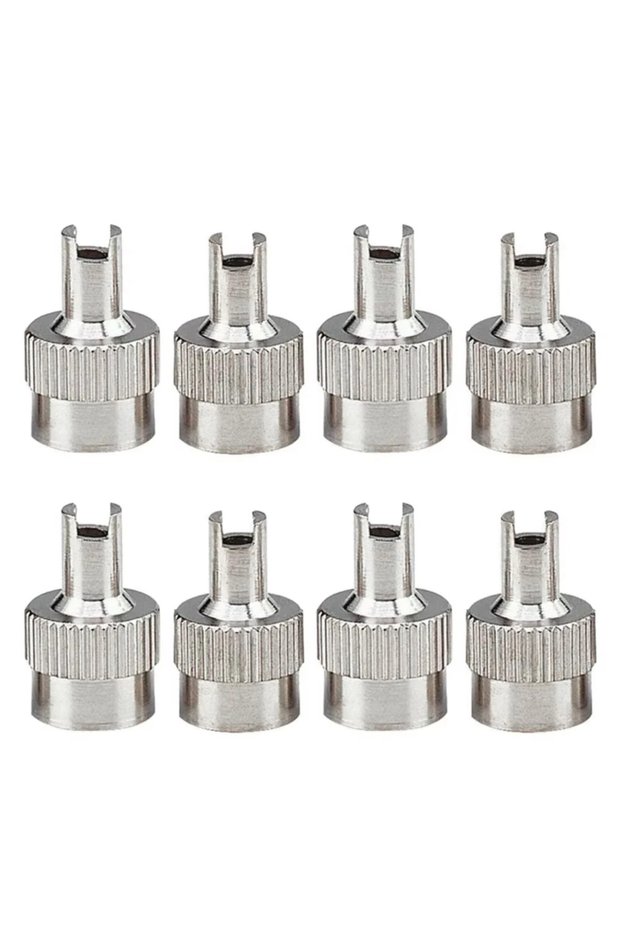 8Pcs Wheel Tire Valve Lid Cover Leak-proof Tire Valve Stem Cap Copper Slotted Head Stem Cover Auto R