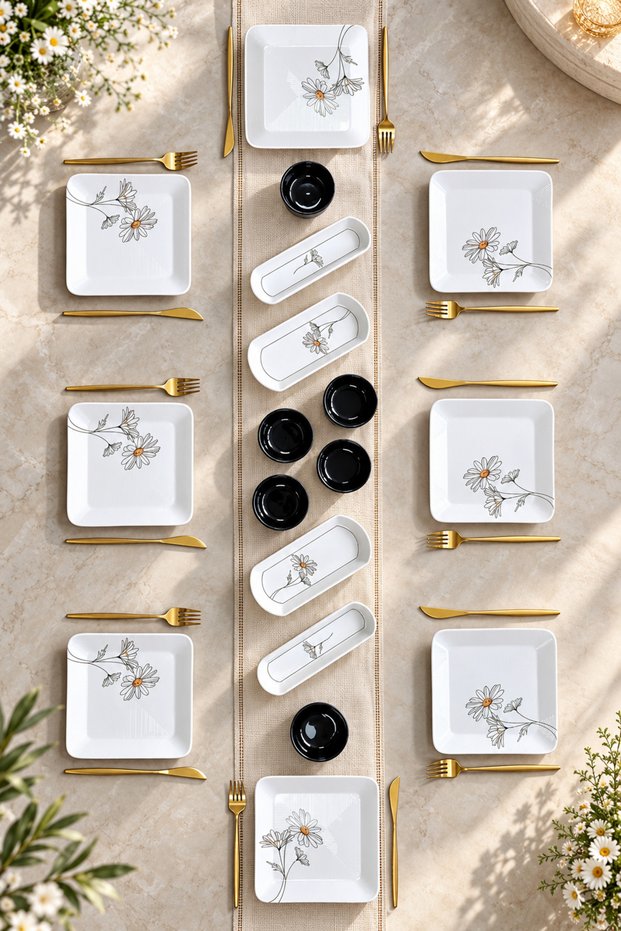 Papatya 18 Piece Luxury Breakfast Set for 8 People Breakfast Presentation Set