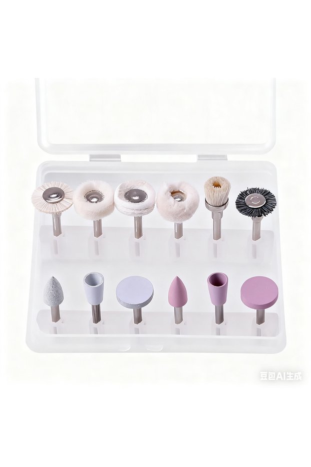 Ra2.35 12Pcs Composite Polishing Kit, 2.35mm Diameter Silicone Grinding Head Brush, Polishing and Gr
