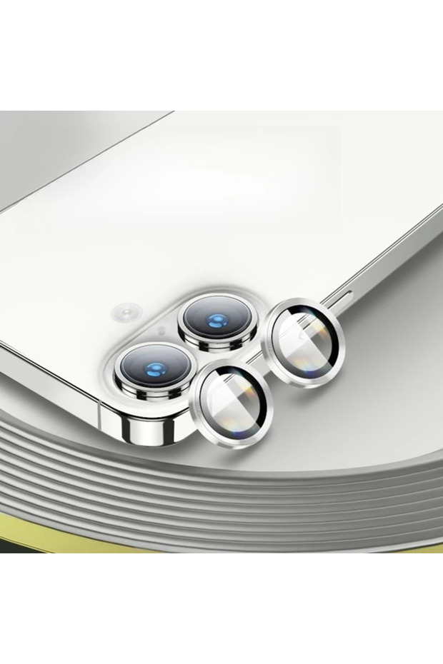 For iP 16 16Plus 1 Aluminum Metal Ring Camera Protector For IPhone 16 Plus Rear Lens Tempered Glass