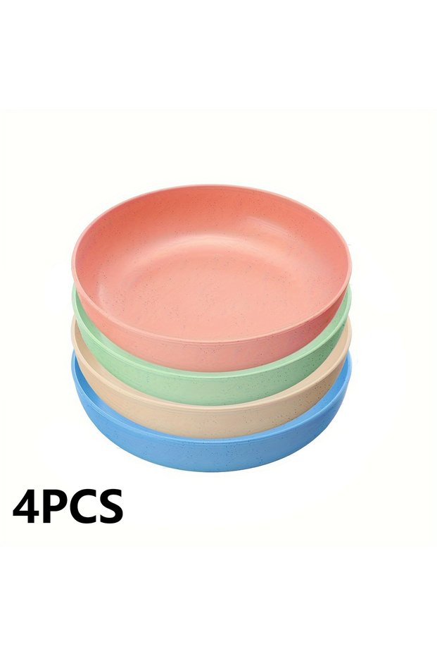 5.5inch set 4pcs 4pcs Cat Bowls, 13.97 Cm Wide Shallow Pet Food & Water Dishes, Plastic Non-Slip Col