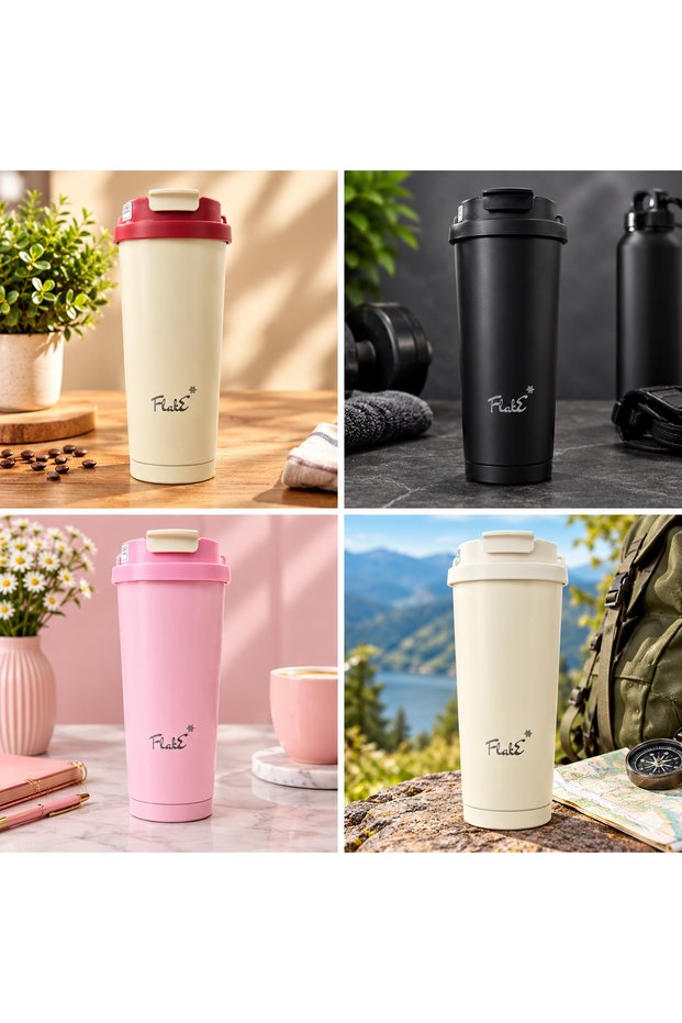500 ml Thermos Cup with Straw and Spout Features