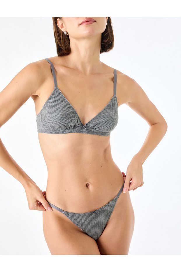 Textured Ribbon Strapless Unpadded Soft Bra