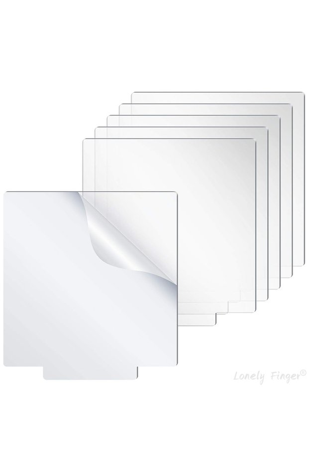 6pcs Square Base 6pcs Acrylic Sheet Clear Cast for LED Light Base, Transparent Panel Board with Prot
