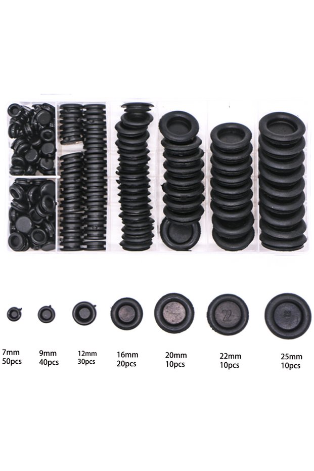 170pcs/Sets Waterproof Protect Wire Tool 7 Sizes Sealing Cables Grommet Kit Electrical Pl...