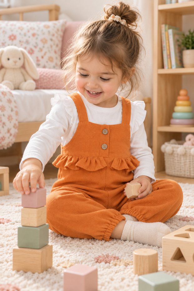 Baby Girl Child Salopet Badi Set 2338